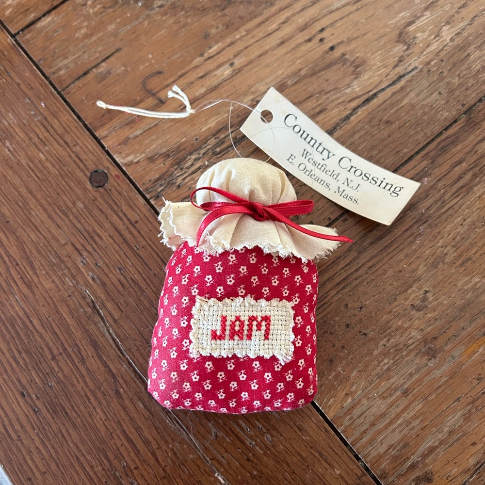 Vintage Country Crossing “Red Jam Jar” Christmas Ornament